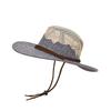 Handmade Fishing Hat Wide Brim Woven Cowboy Hat for Women Men Dress-up Party Unisex Cowgirl Hat for Camping Gray