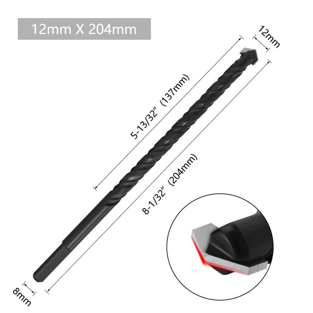 Heavy Duty Concrete Impact Drill Bits Triangle Shank 6 8 10 12mm Power Tool