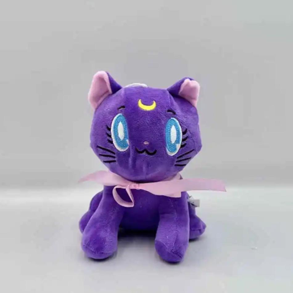 20CM Kawaii Plush Moon Cat Anime Doll Cute Girl Heart Filled Toy for Home Bedroom Decor Birthday Gift