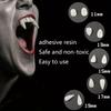 Fangs Dentures Props Halloween Decoration Props Resin Fake Teeth With Solid Glue Denture Adhesive Halloween Party Decor