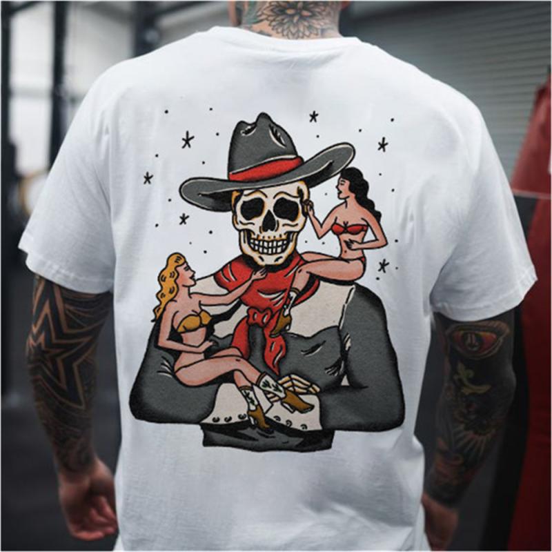 Fashion 3D Trend Skull Pattern Printed Men's T Shirt Round Neck Loos Tops Breathable Comfortable Summer Oversized Clothing