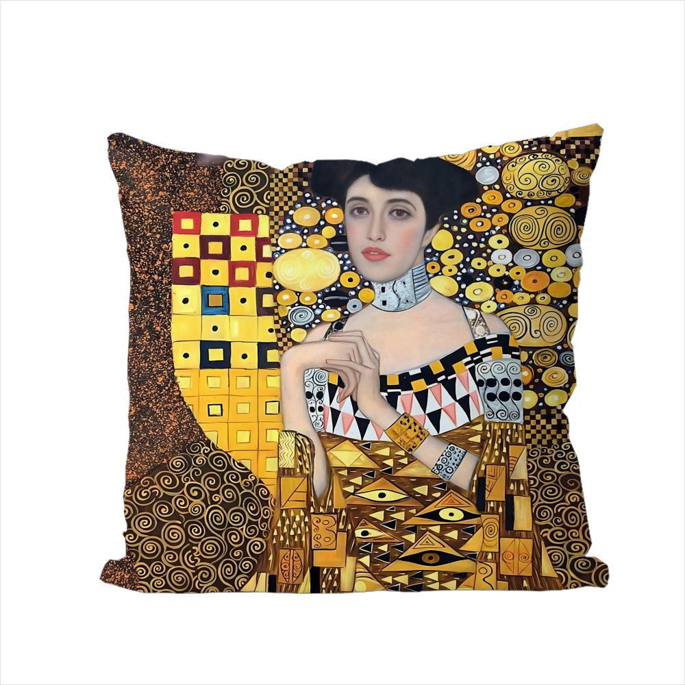 Gustav Klimt Art Pillow Case For Car Sofa Decorative Home Doublesided Print Plush Square Throw Pillow Cushion Cover