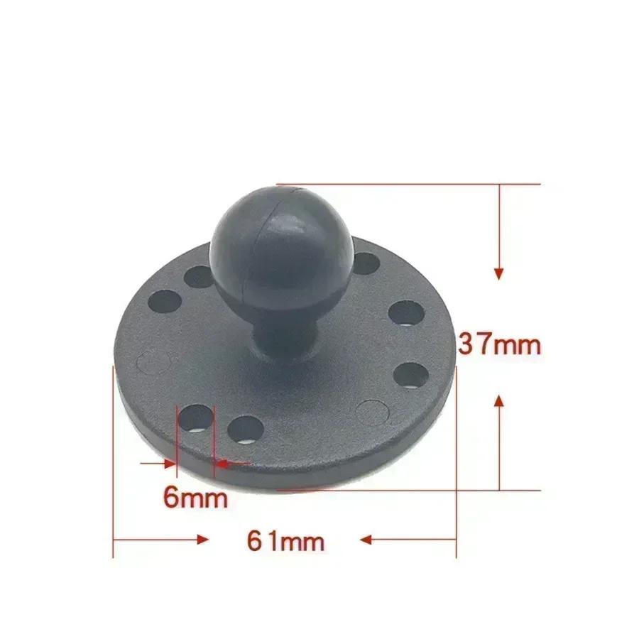 Jadkinsta 1 or 1.5 Inch Rubber Ball Mount To Aluminum Motorcycle Round Square Mounting Base Plate for Gopro Camera Cellphones