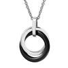 European and American Cross Simple Versatile 18MM Black & White Round Ceramic Pendant Clavicle Chain Necklace for Women