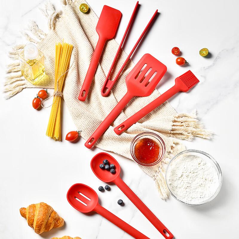 ZISIZ Silicone Cooking Slotted Spatula Set