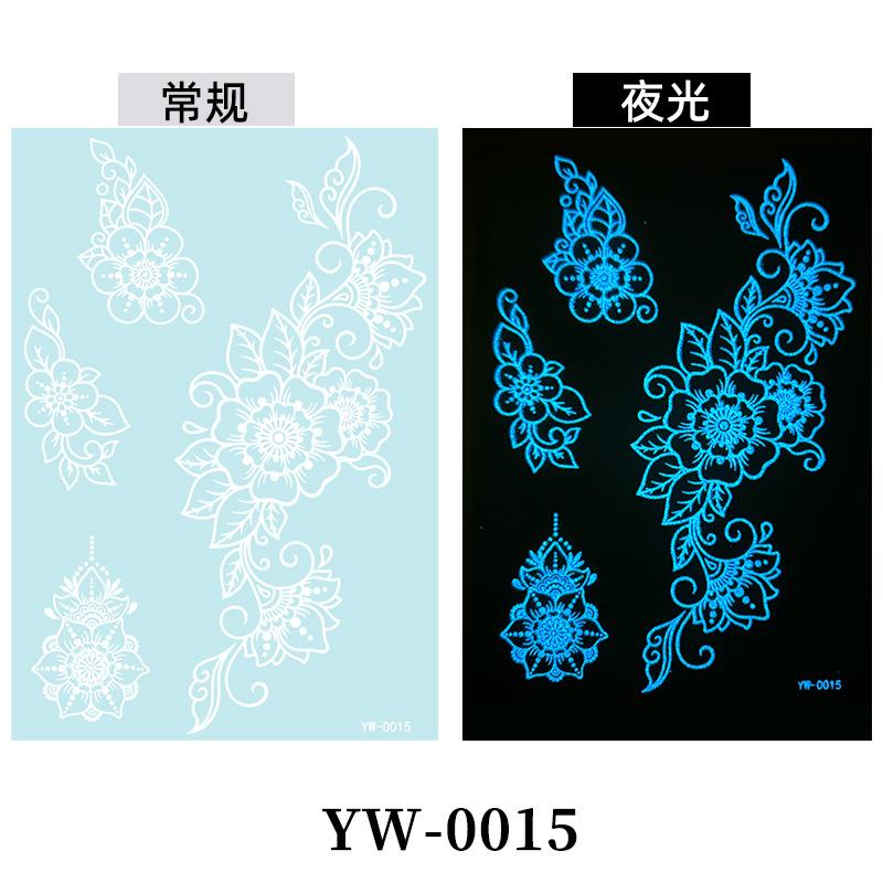 Blå Selvlysende Blonde Tatoveringsklistremerke Vanntett Midlertidig Tatovering Bryllup Ferie Tatovering