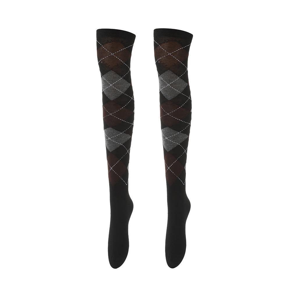 European & American Diamond Lattice Compression Leggings: High Elastic, Non-Snag, Slim Fit Cycling & Sports Socks