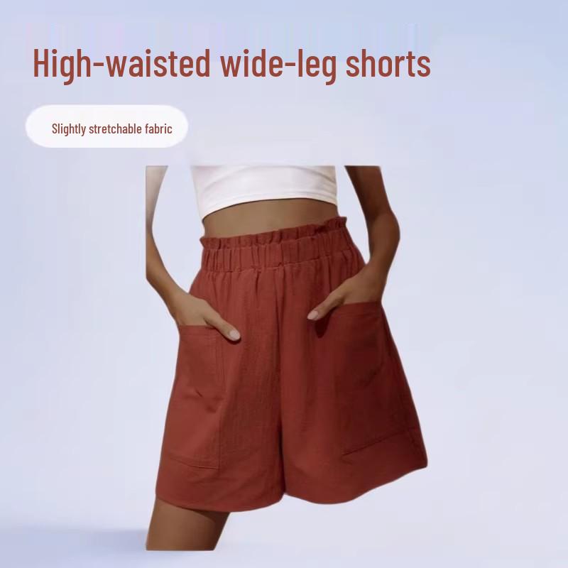 2025 Summer Women's High Waist Fashion Plus Size Cotton Linen Shorts - Versatile and Casual European & American Style