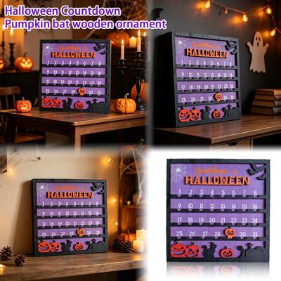 Holz Halloween Countdown Dekoration Kürbis Mittelstück für Hausparty Tischdekoration