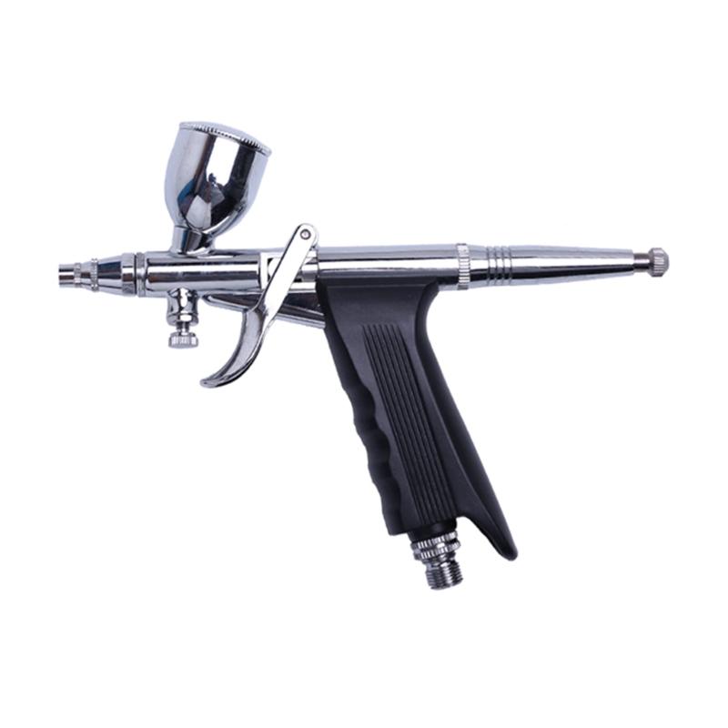 Airbrush Kit Airbrush Guns Single Action Gravity Feed Set 0.38 & 0.5mm Needles 1/2 & 1/4OZ Fluid Cup Multi-Purpose