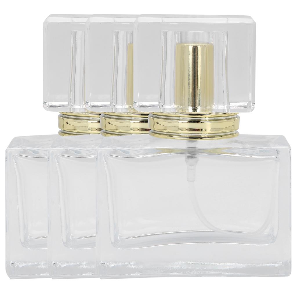 3pcs Glass Empty Perfume Bottle Makeup Refillable Perfume Spray Bottle DispenserGold