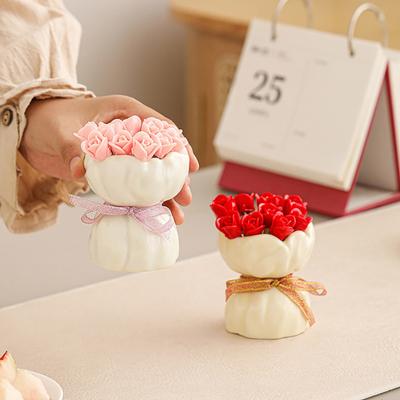 Keramik-Fruchtgabel-Set mit Rose und Vorratsglas Kreative Dessertspieße Praktische Obst-Servierbestecke für Vorspeisen Käsesnacks