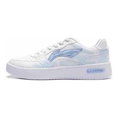 Li Ning Slip Resistant, Abrasion Resistant, Lightweight Low Top Skateboard Shoes Men's White Blue AGCT339-6(Team613-)