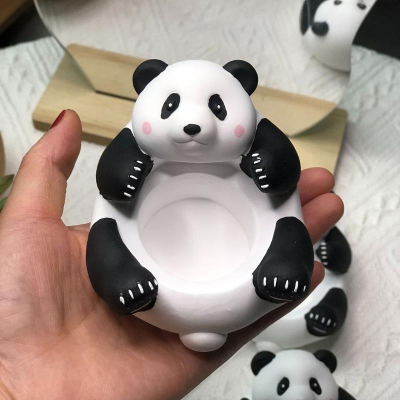 62KD Panda Tealights Stand with Fine Craftsmanships for Room Accent