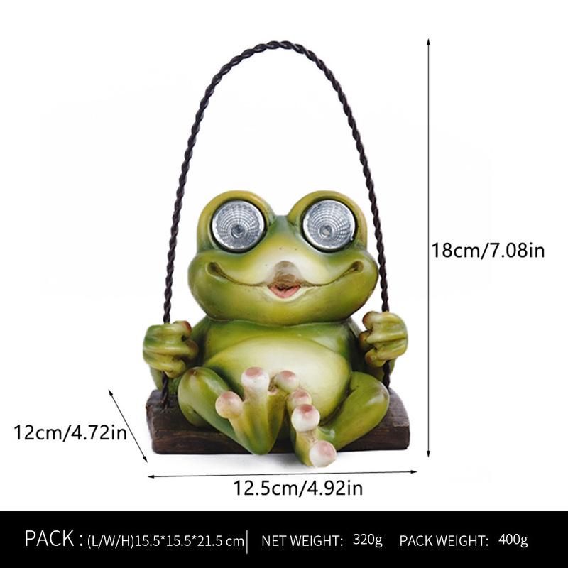 Outdoor Frog Garden Statue Decor for Outside Yard Ornament for Porch Patio Balcony Lawn Shelf Gardening Gifts Statue