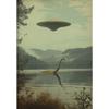 Surreal Cosmos Space UFO Sci Fi Poster Vintage Astronaut Alien Desert Canvas Painting Trendy Wall Art for Living Room Home Decor