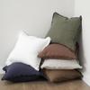 Fundas de Cojín Decorativas de Lino Verde Oliva con Flecos Estilo Boho Granja con Borlas Funda de Cojín para Sofá Sala de Estar 18×18 Pulgadas