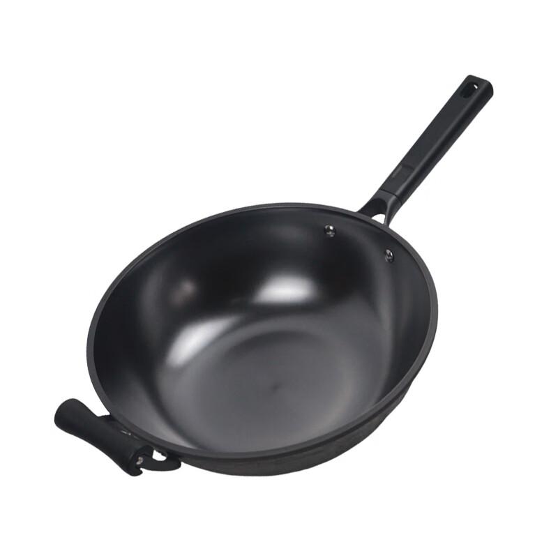 Lu Feng Lai 32cm Cast Iron Wok with Visible Lid
