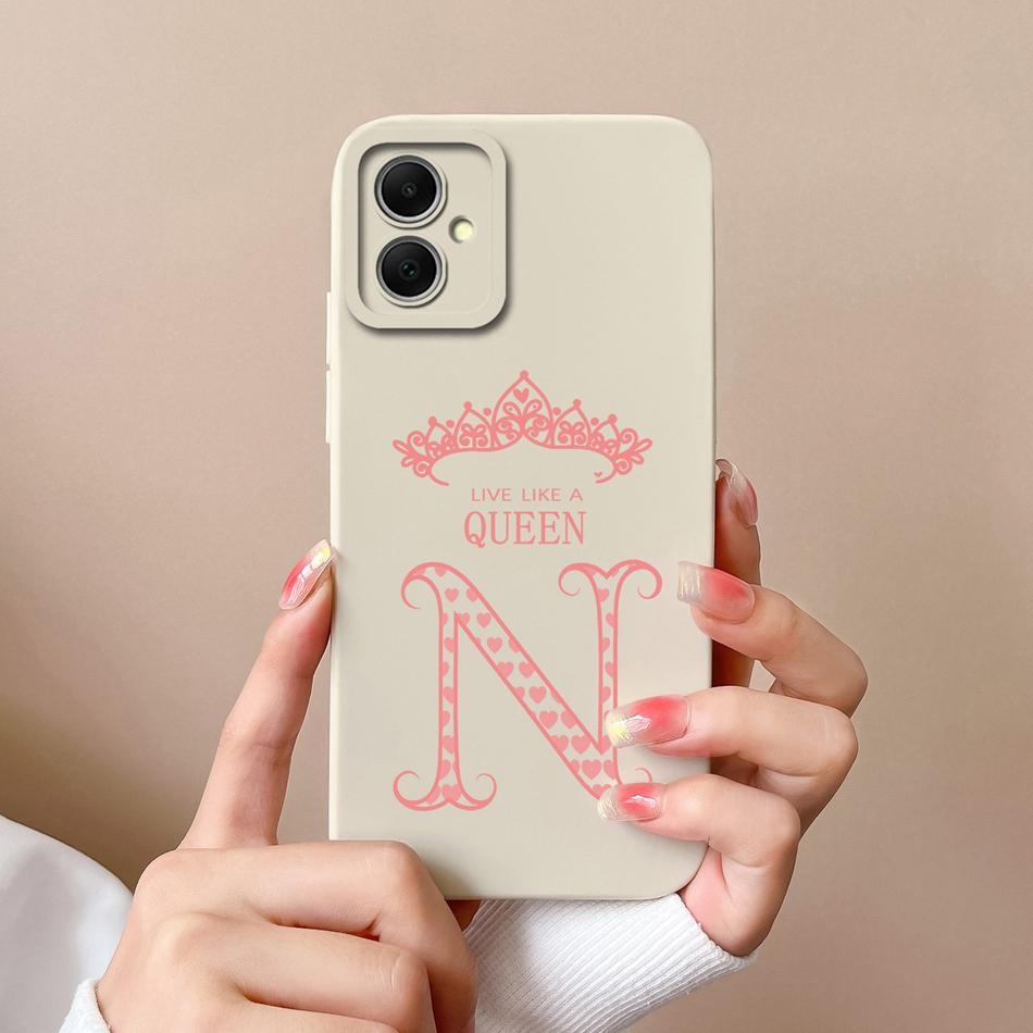 For Samsung Galaxy A06 Case A-Z Letter Upgrade Camera Protection Soft Liquid Silicone Bumper For Samsung A 06 Back Cover Funda