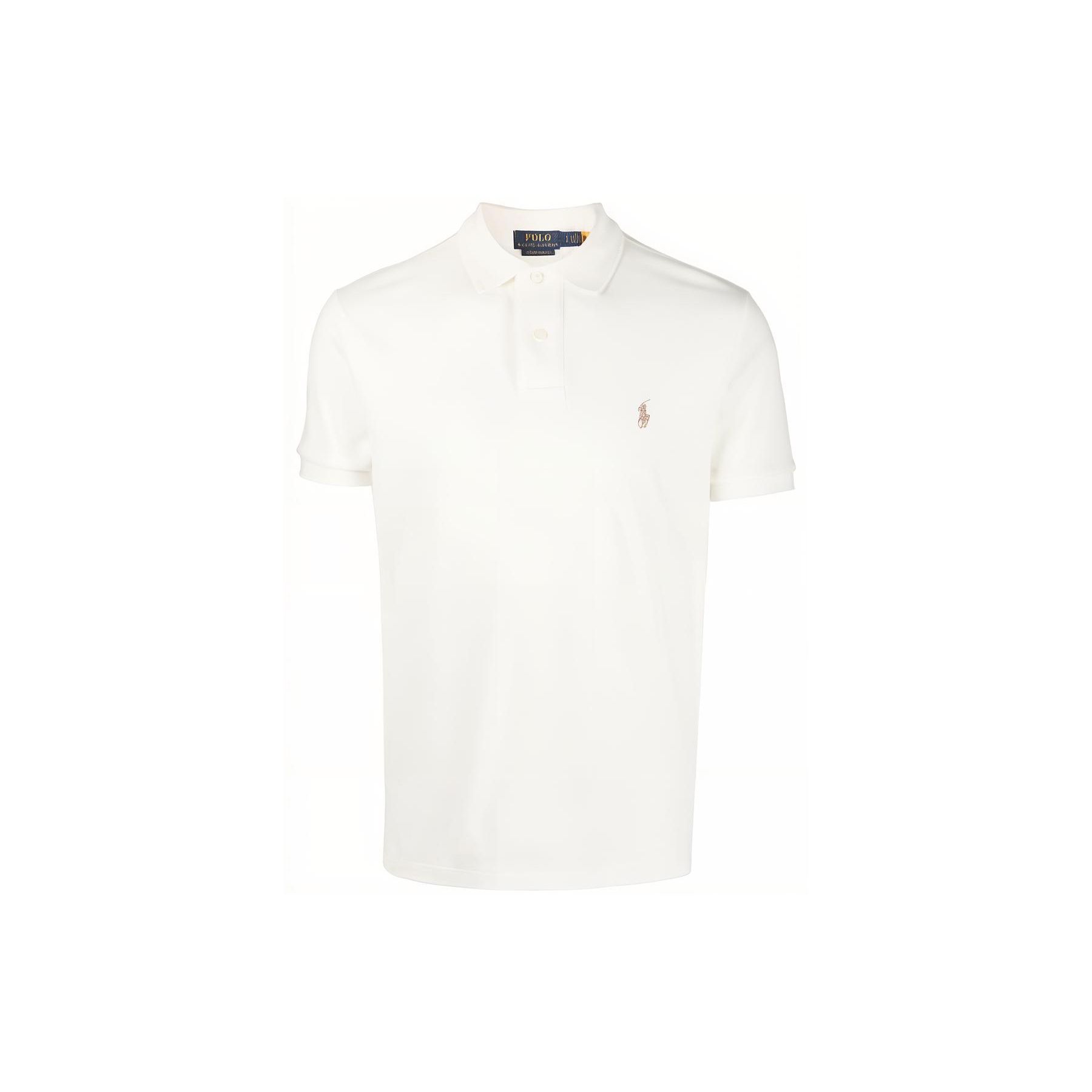 

Polo Ralph Lauren Ss23 Однотонная футболка-поло с вышивкой логотипа, с коротким рукавом, мужская, топы, кремовый 710680784-321 XL