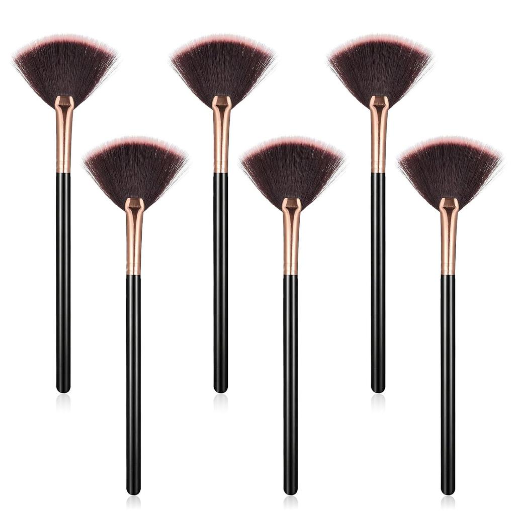 6 Pieces Facial Brushes Slim Soft Fan Brushes Esthetician Face Mask Applicator Fluffy Brush Makeup Applicators for Glycolic Peel Mask