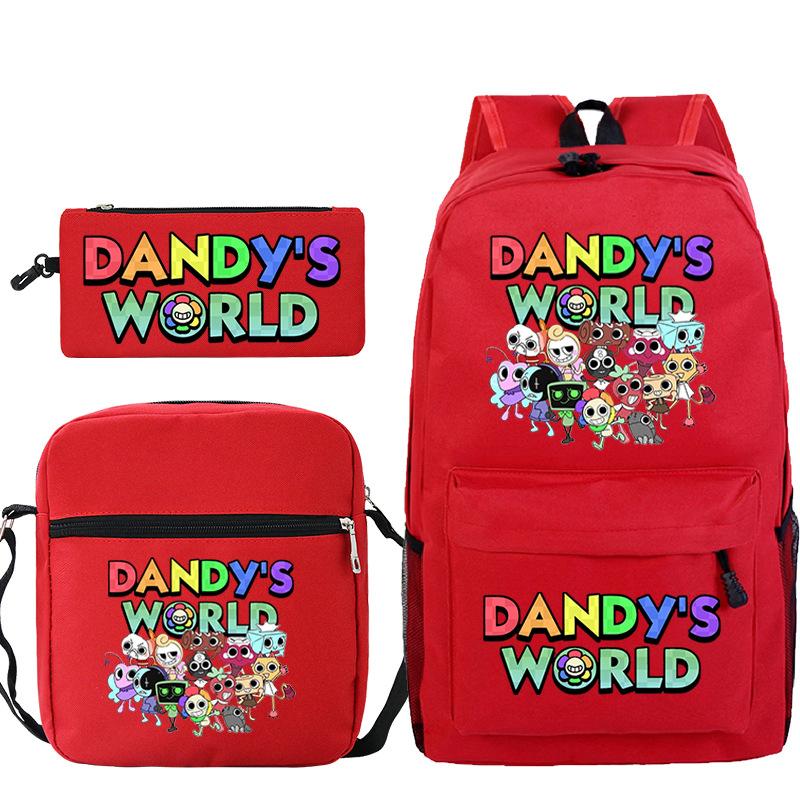 

Dandy s world print fashion children s shoulder bag pencil bag youth leisure school bag three-piece set no specification
