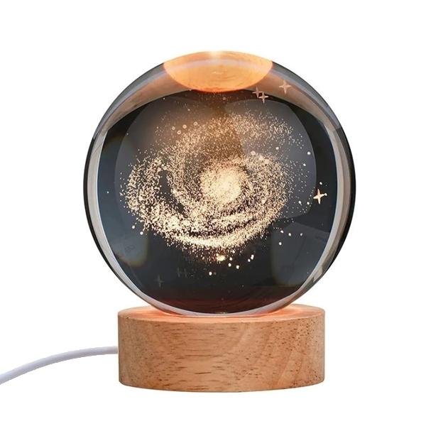 Lampe Boule de cristal à LED motif voie lactée Veilleuse Astronomie