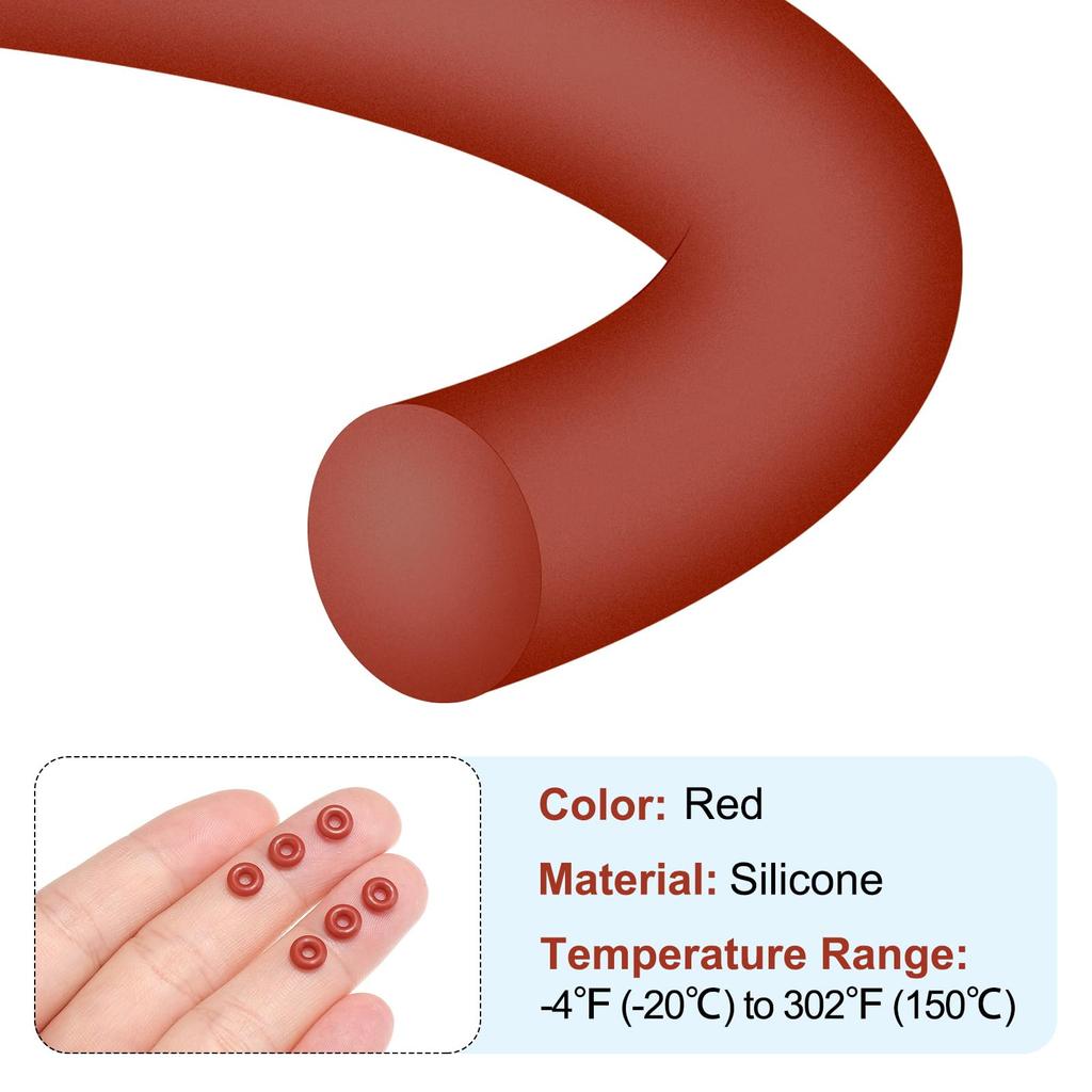 PATIKIL Silicone O Ring 6mm OD 2mm ID 2mm Wide 100pcs Metric VMQ Sealing