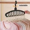 Black Multi-Hole Travel Hanger for Space-Saving Clothes Drying and Storage