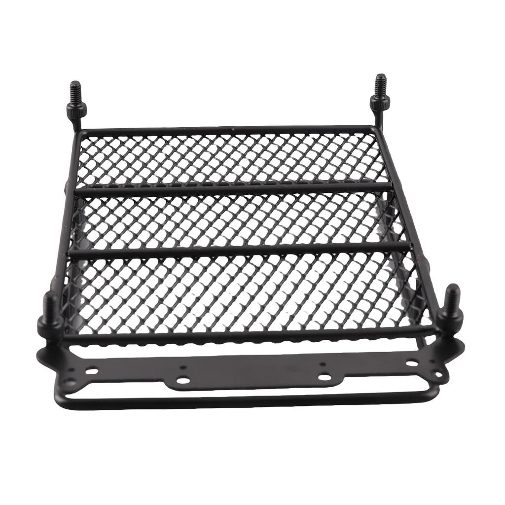 Middle Size Roof Rack Luggage With LED Lights Quadrate for SCX10 1 10 RC Car (4 White)