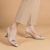 women classic black pu leather high quality slip on square heel shoes lady fashion short shoes zapato tacon alto a6193