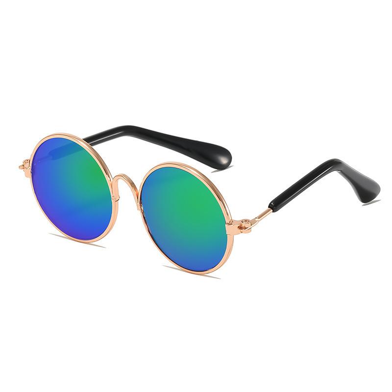 Round glasses cat sunglasses UV protection glasses trendy cool accessories metal glasses pet supplies sunglasses