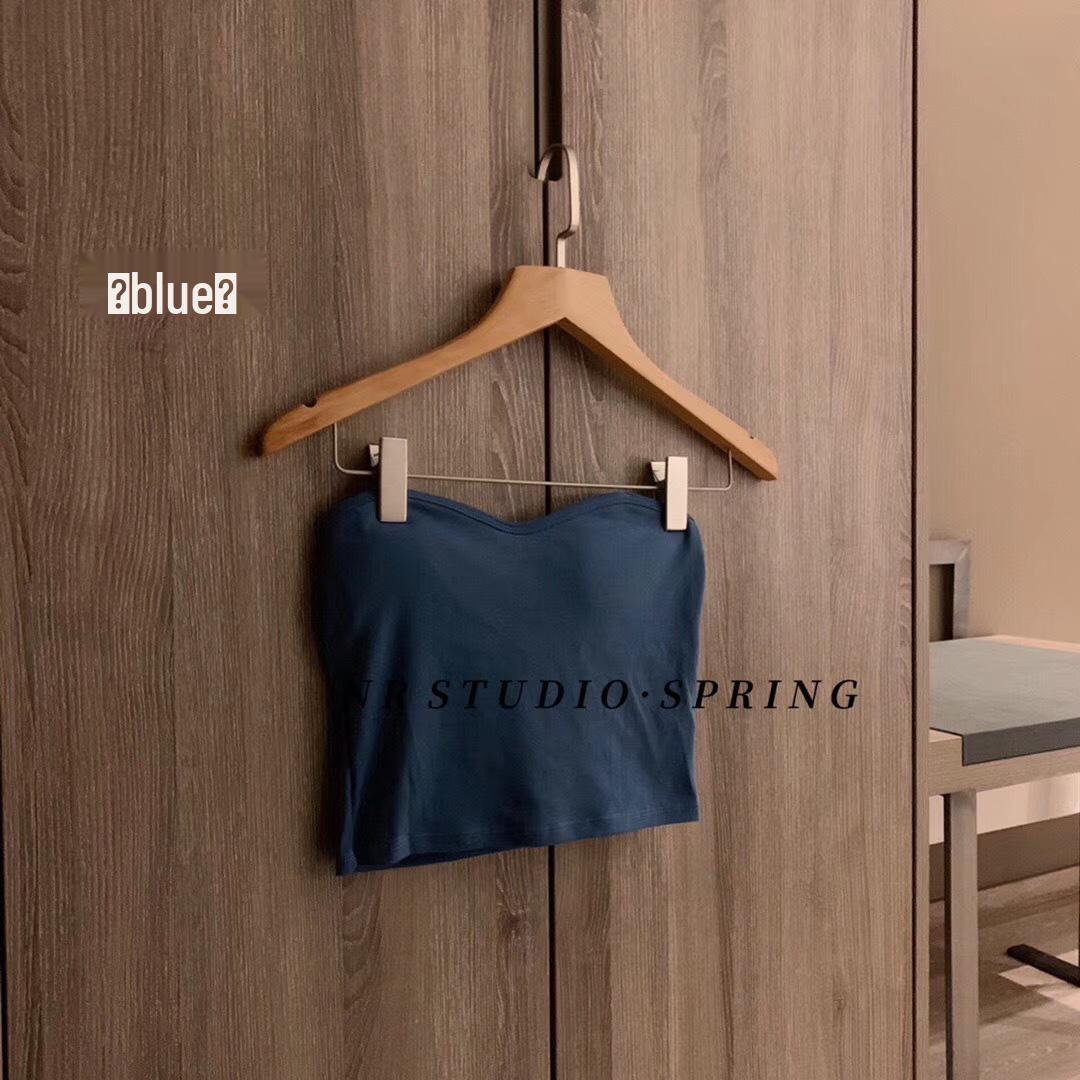 

Cross-Border Oil Painting Ribbed Cotton Camisole: Stylish Anti-Exposure Vest with Beautiful Back Design One Size синій