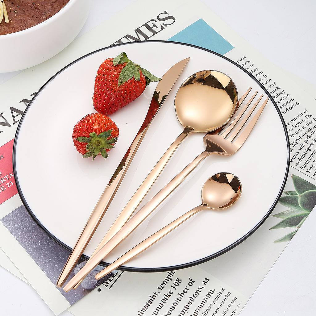 Stainless Steel Western Tableware 32 Pieces Suit Steak Knife, Fork and Spoon Gift Package with Window-Type Holes Suit