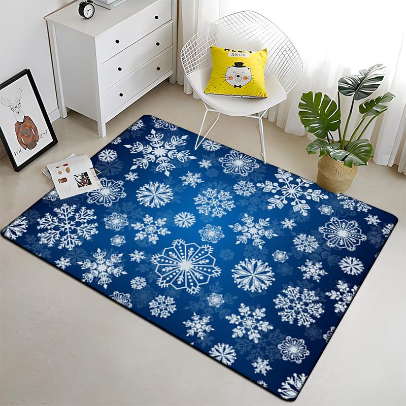 Snowflake Christmas Gift Afire In Winter Printed Carpet for Living Room Large Area Rug Soft Mat E-sports Chair Carpets Alfombra
