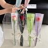 50Pcs Single Rose Sleeves Flower Wrapping Bag Bouquet Packaging Bags Clear Cellophane Floral Wrappers For Valentine'S Day