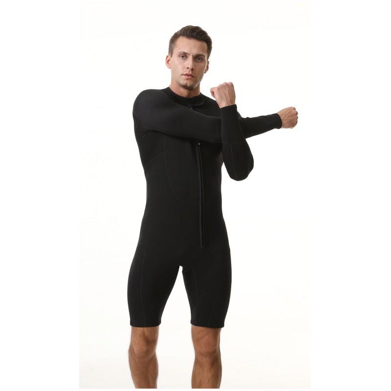 2mm Herren Ganzkörper-Neoprenanzug Mit Langen Ärmeln Shorts Schnorcheln Surfen Schwimmen Warm UV-Schutz Neopren