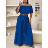 High-Waisted Wide-Leg Pants Set 63908