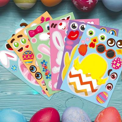 Easter Stickers, Easter Basket Stuffers Easter Egg Decorating Bunny Stickers, Activities Party Easter Crafts Gifts Bags Stickers
