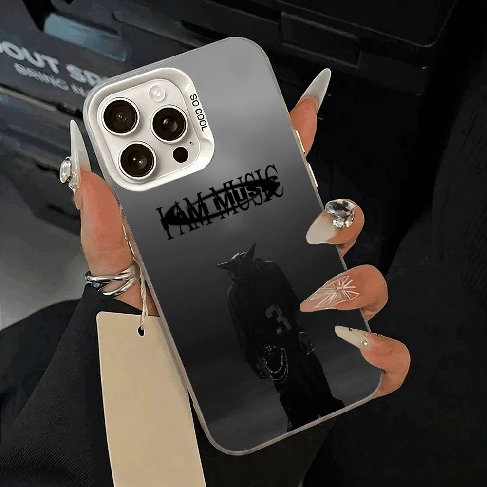 I AM MUSIC (Playboi Carti) Phone Case For iPhone 17,16,15,14,13,12,11 Plus,Pro Max,XS,white Silver Phone Case