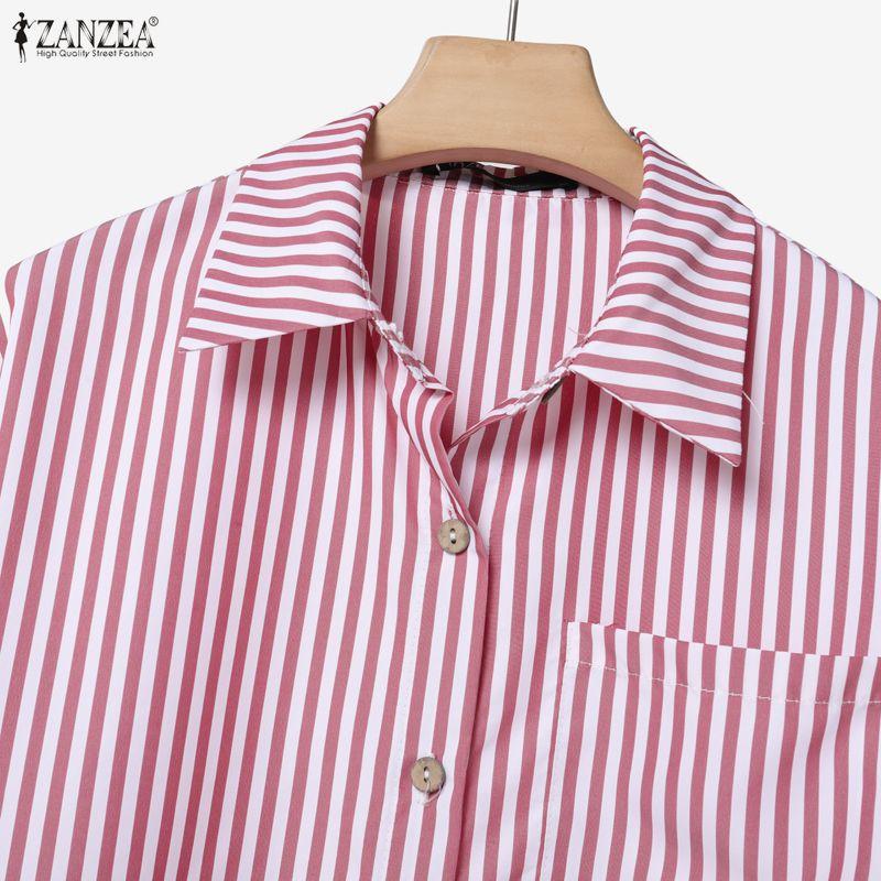 ZANZEA Damska Bluzka z Długim Rękawem i Długie Spódnice Casualowe Dwuczęściowe Zestawy