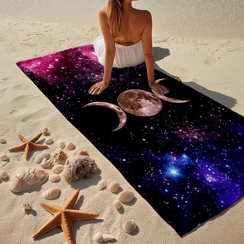Pentagramm und Mond Kunstwerk Strandtuch, Superweiche Mikrofaser, Geschenk für Sie/Ihn, Geburtstag, für Pool, Strand, Reisen, Heimdeko Fan-Geschenke