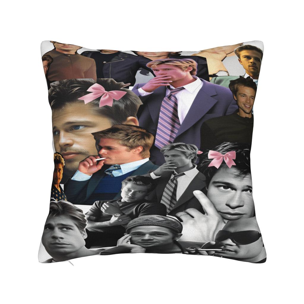 B-Brad Pitts Photo Pillow Case  Soft Pillow Cover Fashion Cushion Cover For Sofa Home Decor