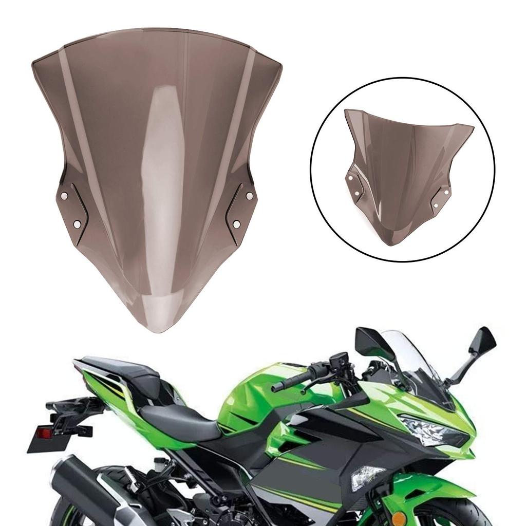 Bruce Shark Windshield Screen Protector for Kawasaki Ninja 400 Smoke ABS & (2018-2022) -
