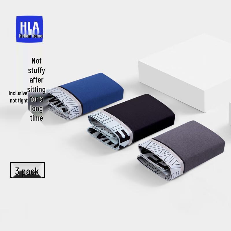 Hodo Men's 7A Antibacterial Pure Cotton Boxer Briefs 3-Pack