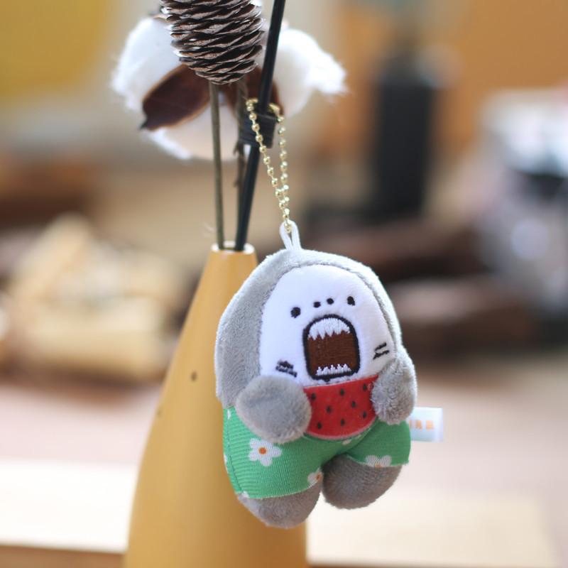 Cute Cute Little Shark Pendant Plush Toy Doll Little Shark Shark Fork Bag Hanging Decoration Keychain Doll Doll