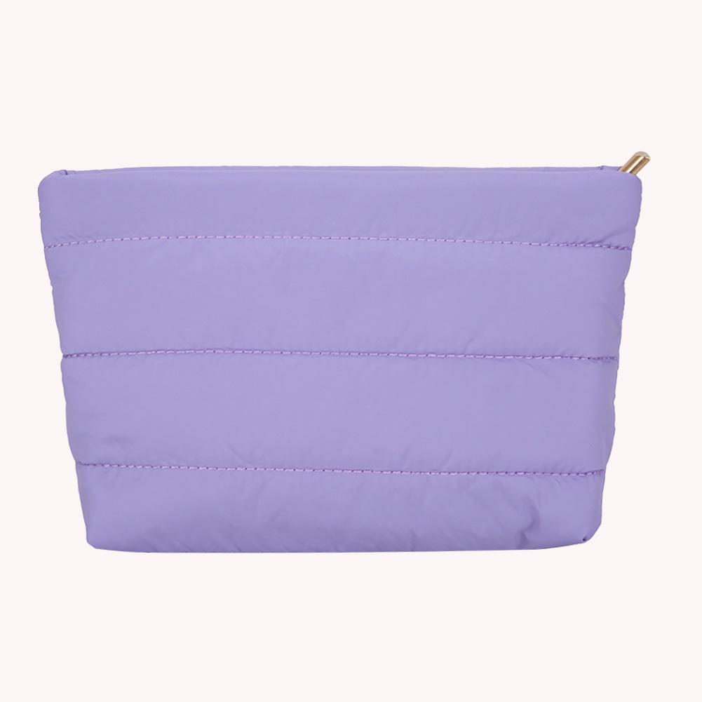 Fashion Cosmetic Bag for Women Girls Cute Puffer Makeup Clutch Solid Toiletry Organizer Pouch Storage Pouches for Organization