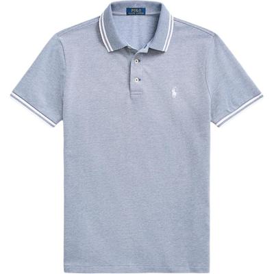 Polo SS24 Gesticktes Logo Gestreiftes Slim Fit Kurzarm Poloshirt Herren Oberteile Used-Dunkelblau MNPOKNI1N822942-410