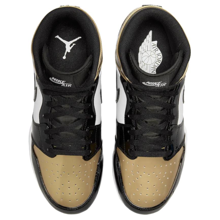 Jordan 1 Mid TD Cleat "Gold Toe" Men's Football Cleat - Black Gold FJ6805-701