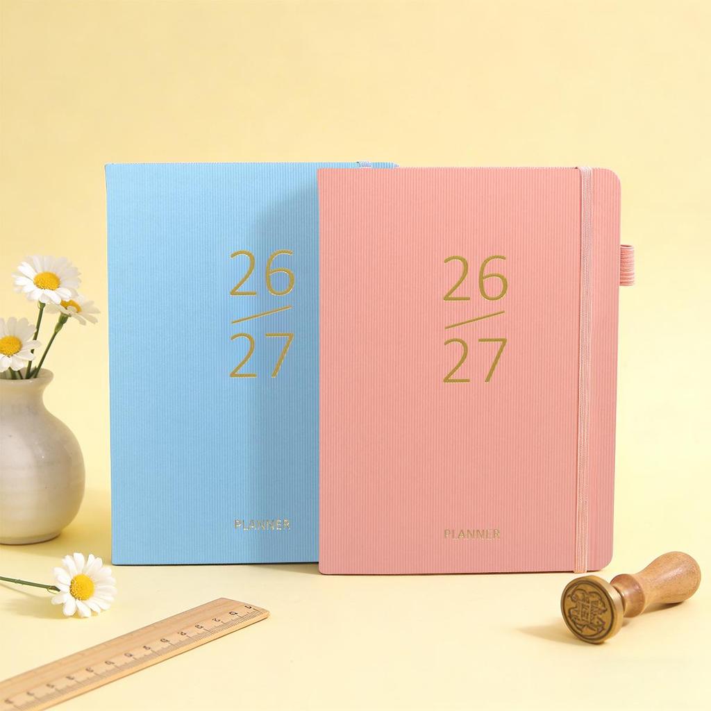 2027 Cross-Border A5 Leather Strap Planner: Hardcover Weekly Calendar & Diary